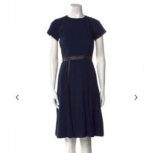 Jonathan Simkhai Navy Midi Dress with Contrasting Trim